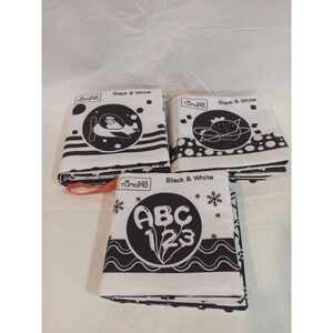 Tumama Kids Black White Cloth Book ABC 123 Animals Babies Soft Fabric Toy